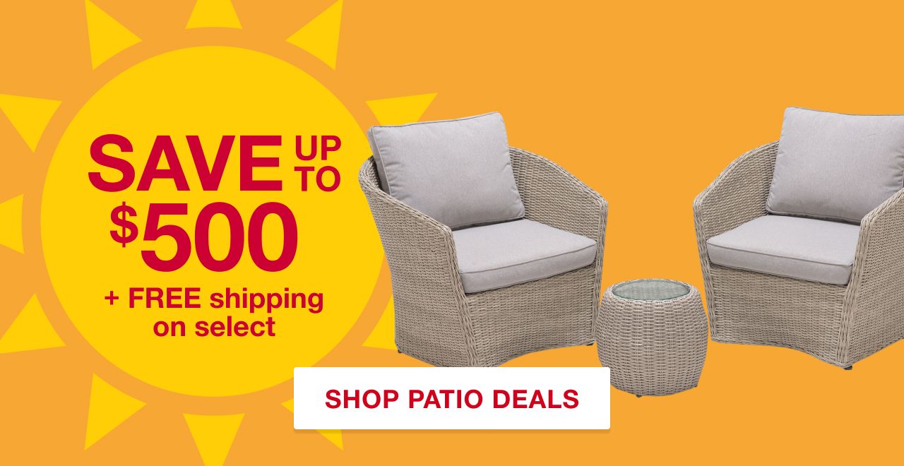 Save up to $500  + FREE shipping on select. Shop Patio Deals.