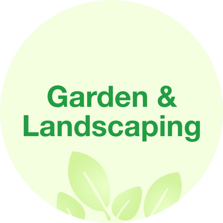 Text: Garden and landscaping