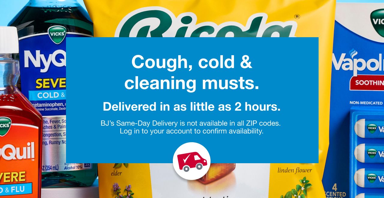 Cough, cold and cleaning must-haves. Same-day delivery on select.