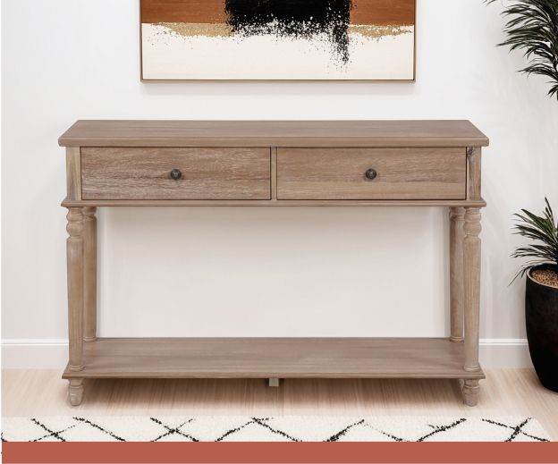 A rectangular accent table.
