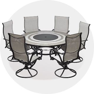 Picture: Outdoor circular table and chairs on a white background