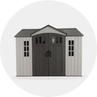 Picture: Shed with double doors on a white background