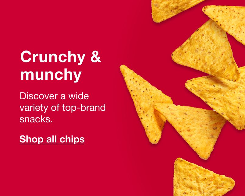 Crunchy and munchy. Discover a wide variety of top-brand snacks. Click here to shop chips