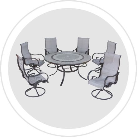 Picture: Outdoor circular table and chairs on a white background