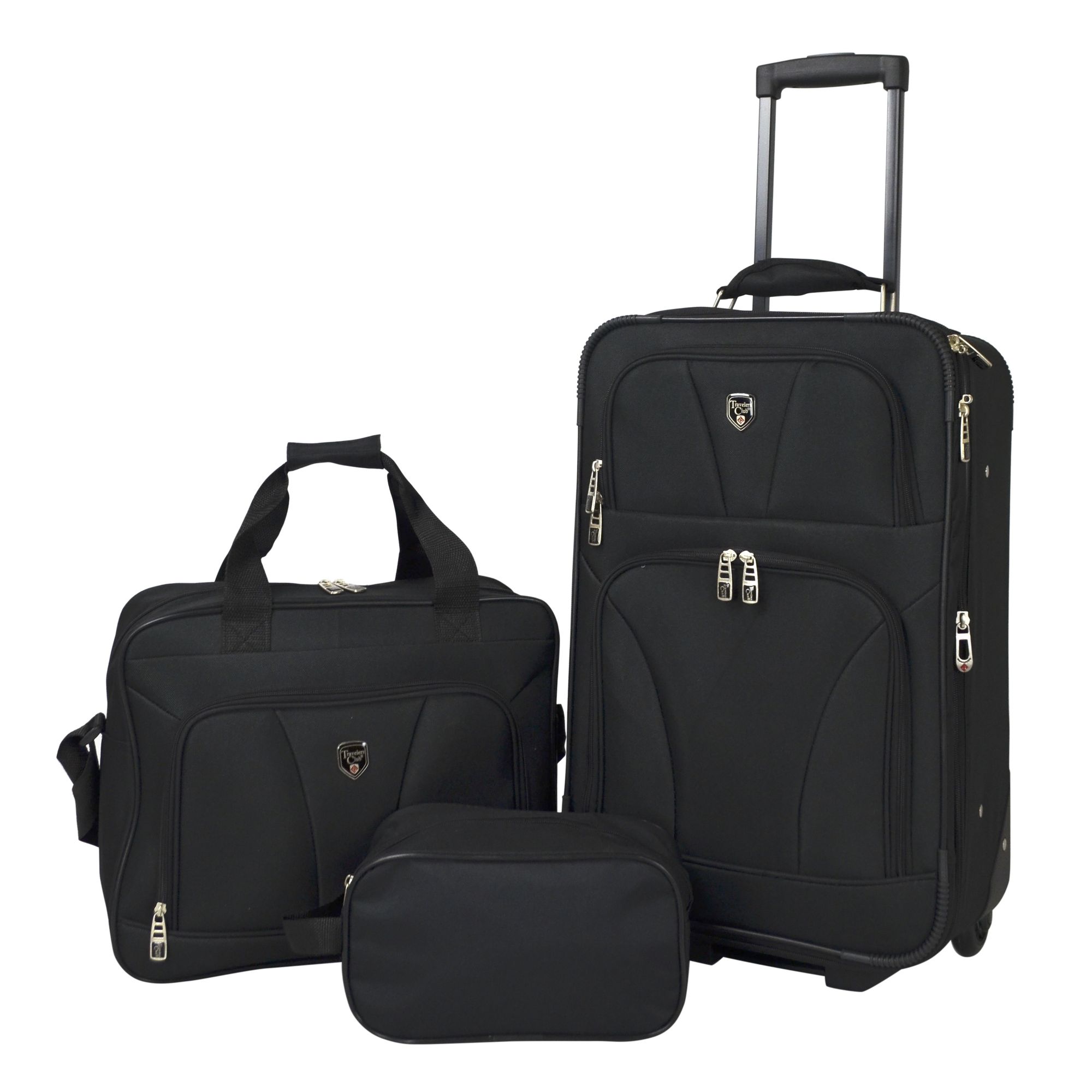 3pc Travelers Club Carry-On Luggage Set - Black | BJ's Wholesale Club