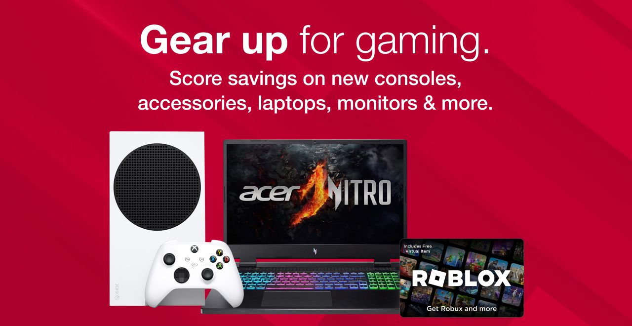 Gear up for gaming. Score savings on consoles, accessories, laptops, monitors and more.