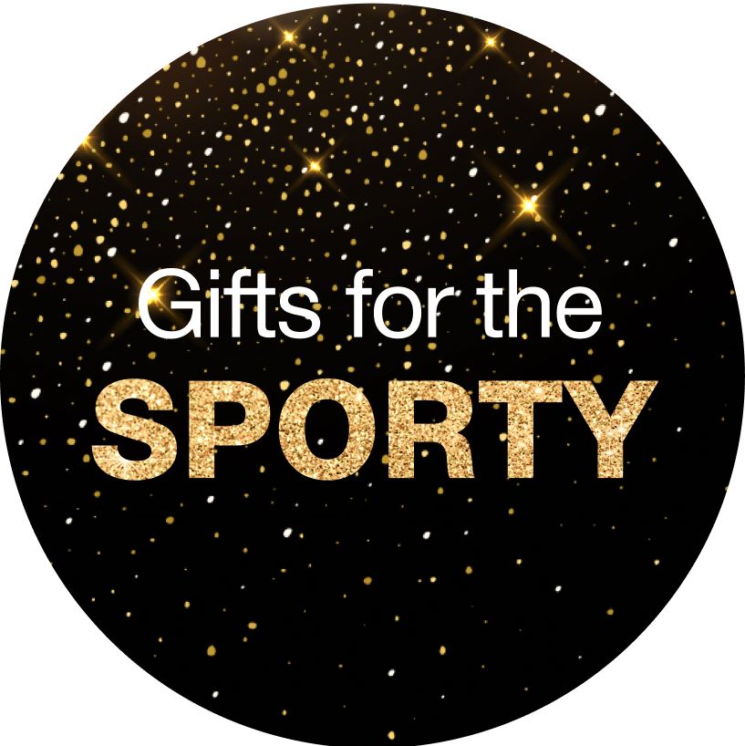 Text: Gifts for the sporty.