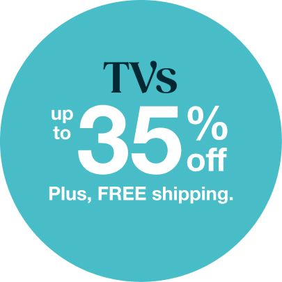 Text: TVs up to 35% off