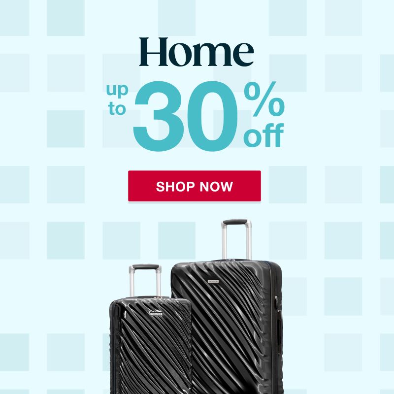 Text: Home. Up to 30% off. Click to shop now