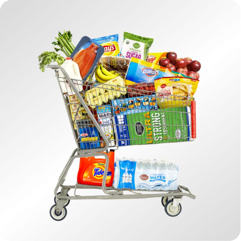 A cart full of groceries