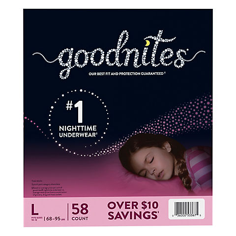 Goodnites Girls' Nighttime Bedwetting Underwear
