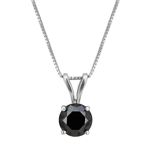 1.50 ct. t.w. Black Diamond Solitaire Necklace in 14k Gold