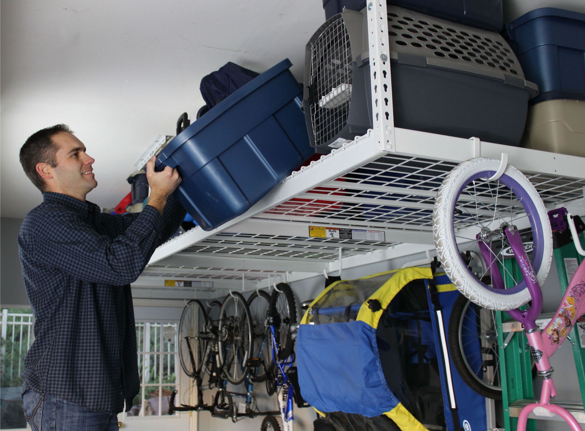 SafeRacks 4' x 8' Overhead Storage Rack - White