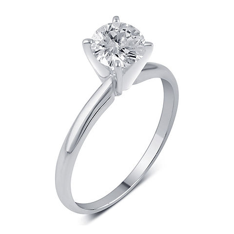 .33 ct. t.w. Round Diamond Solitaire Ring in 14K White Gold