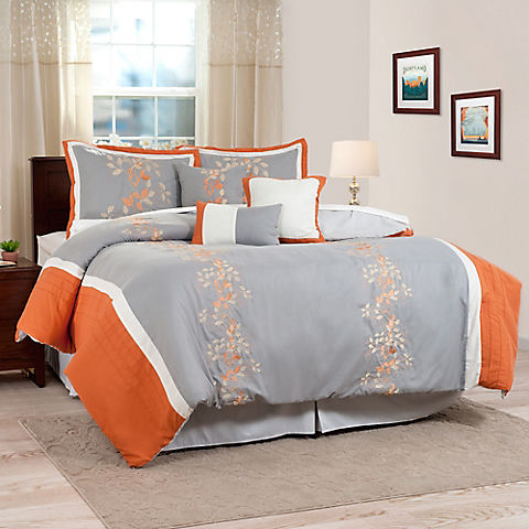 Lavish Home 7-Pc. Embroidered Comforter Set - Branches
