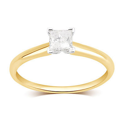 .33 ct. t.w. Princess-Cut Solitaire Ring in 14k Yellow Gold