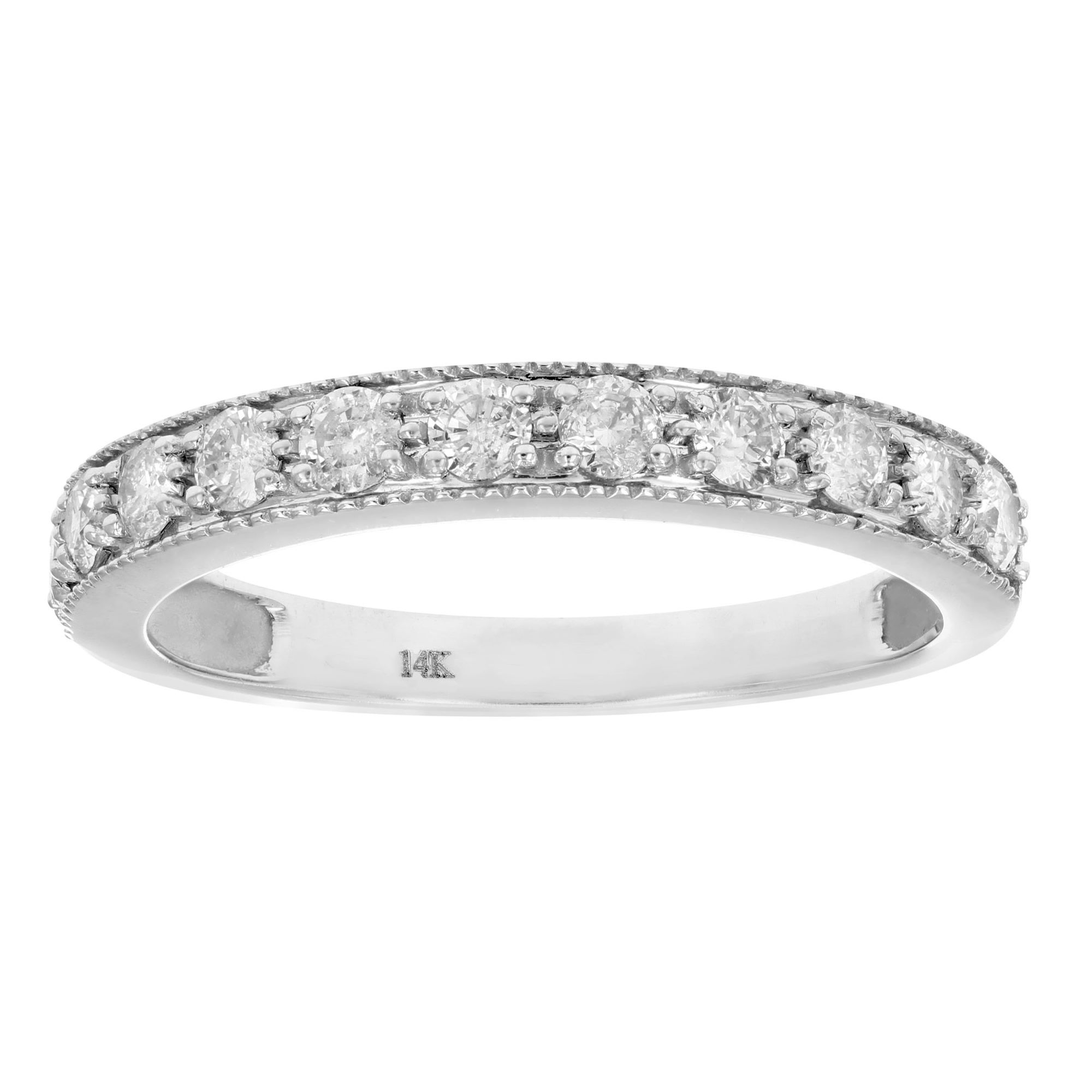 Amairah .50 ct. t.w. Diamond Milgrain Band in 14k White Gold - BJs ...