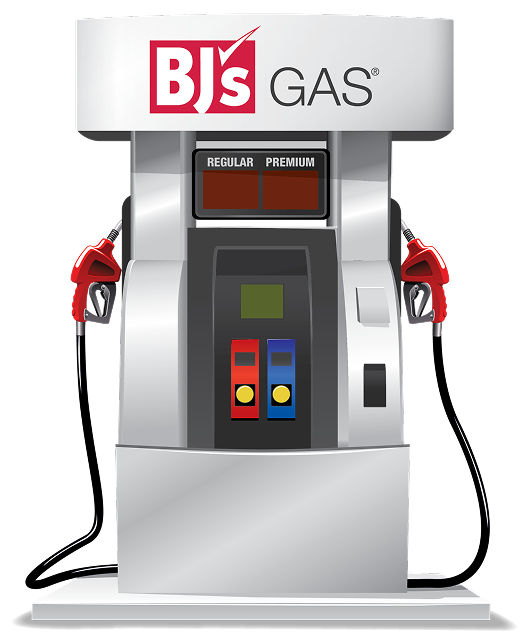 A double-sided BJ's Gas pump