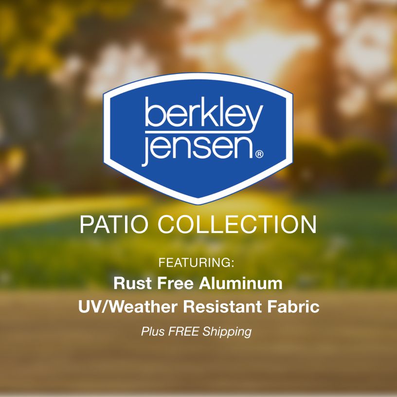 Berkley Jensen Patio Collection. Featuring Rust Free Aluminum, U/V Weather resistant fabric. Plus free shipping. Click here to shop Berkley Jensen Patio