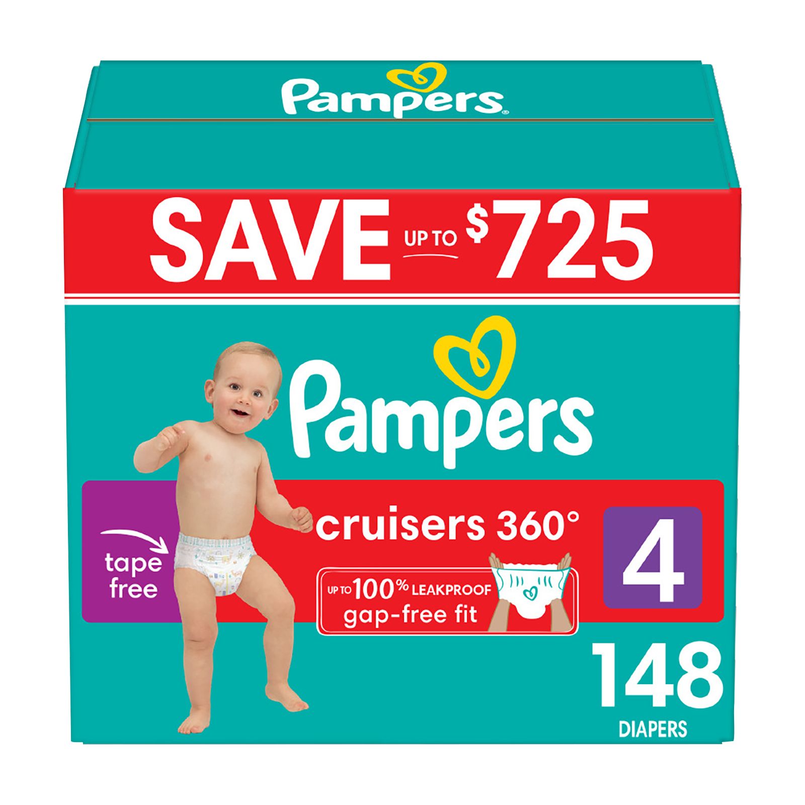 Pampers Diapers Size 3, 100 Count - Pure Protection Disposable