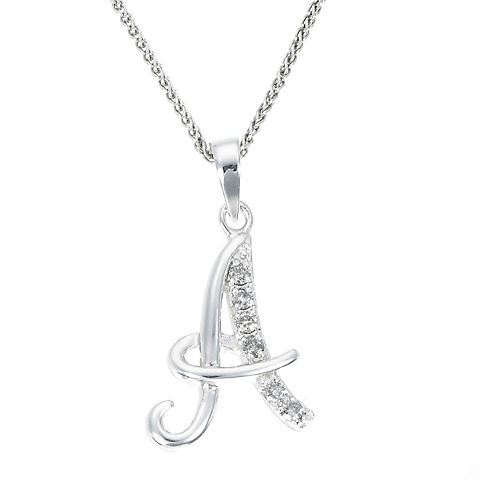.11 ct. t.w. Diamond Alphabet Pendant Necklace in Sterling Silver