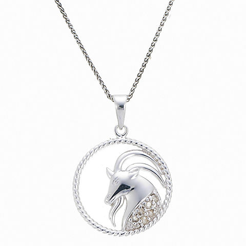 .11 ct. t.w. Diamond Zodiac Pendant Necklace in Sterling Silver