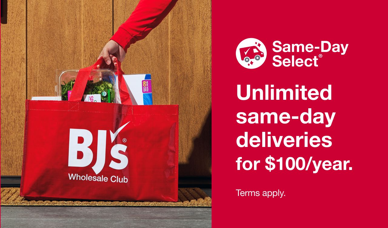 Same-Day Select®. Unlimited same-day deliveries for $100/year. Terms apply. 
