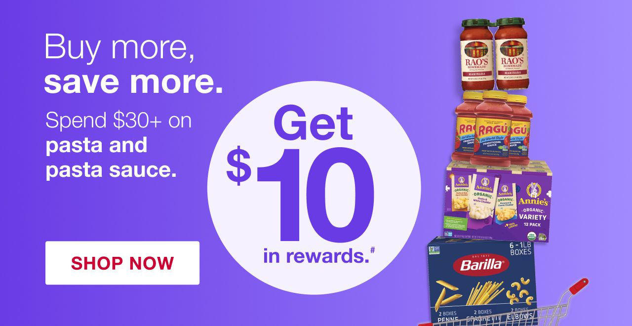 Buy more, save more. Pasta and Pasta sauce - shop all