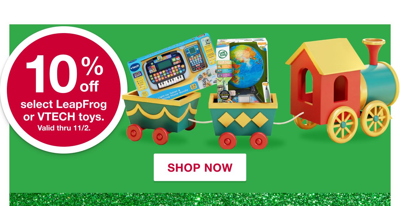 10% off select LeapFrog OR VTECH toys. Valid thru 11/2. Shop Now