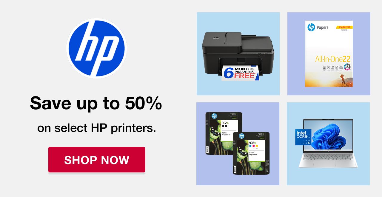 Save up to 50% off HP printers. SHOP NOW