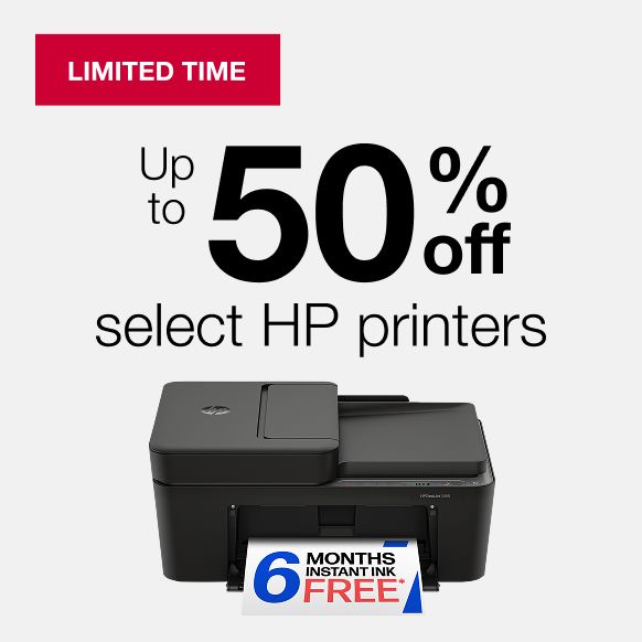 Limited Time. Up to 50% off select HP printers.