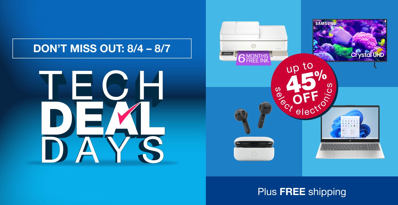 Get up to 45% off select TVs & Electronics plus FREE shipping. Valid 8/4-8/7.