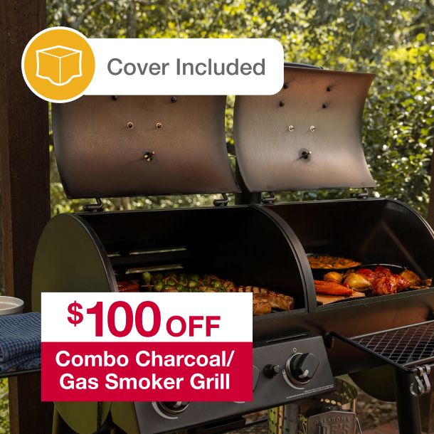 Combo Charcoal Gas Smoker Grill
