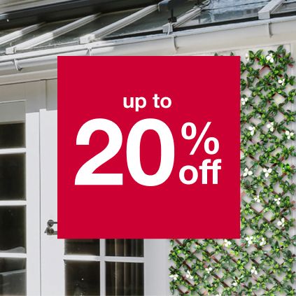 Outdoor decor, up to 20% off