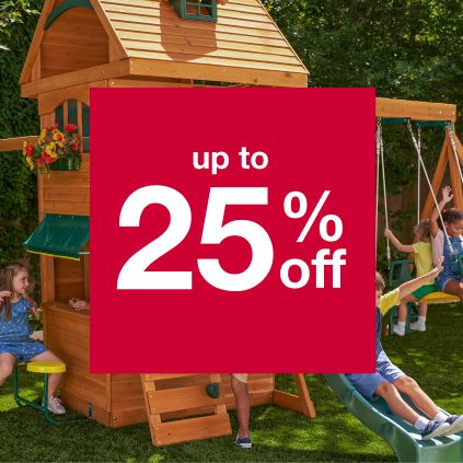 Outdoor play, up to 25% off