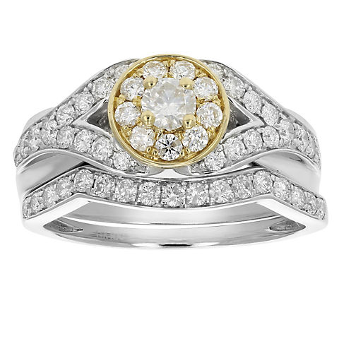 Amairah 1.00 ct. t.w. Diamond Engagement Bridal Ring Set in 14k Two-Tone Gold