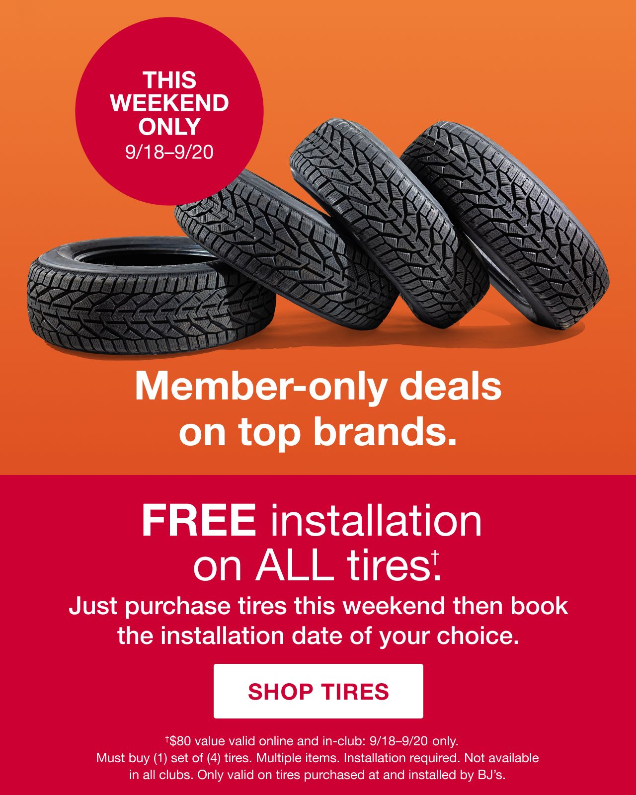  Save up to $160 off instantly.  Amazing member only deals on top brands & more. Plus, FAST installation, FREE rotation & flat repairs.*  SHOP TIRES  Terms and conditions apply. See site for details.