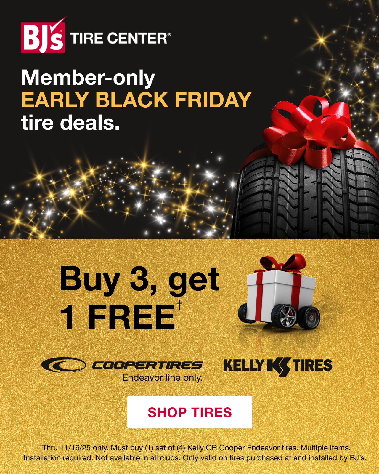 BJ's Tire Center. Click to shop tires