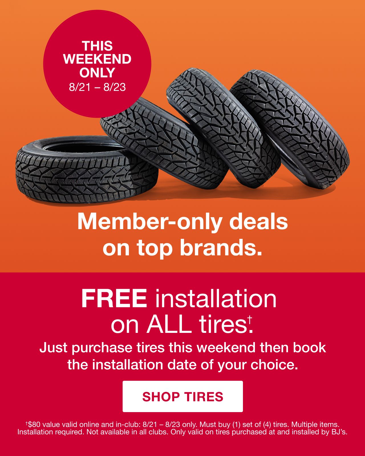  Save up to $160 off instantly.  Amazing member only deals on top brands & more. Plus, FAST installation, FREE rotation & flat repairs.*  SHOP TIRES  Terms and conditions apply. See site for details.