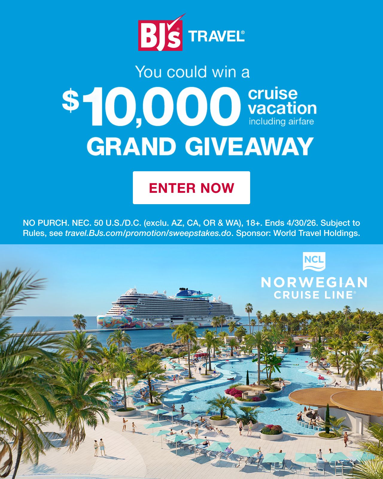 BJ's Travel. Terms and conditions apply. Book now