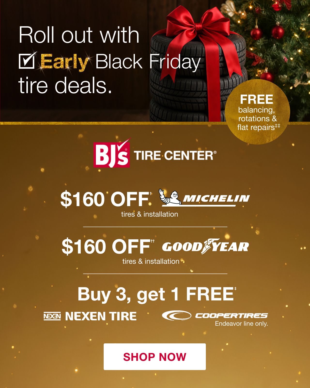 BJ's Tires. See site for details. Book now