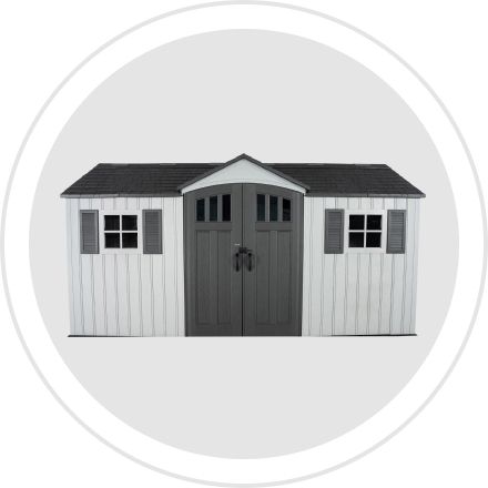 Picture: Shed with double doors on a white background
