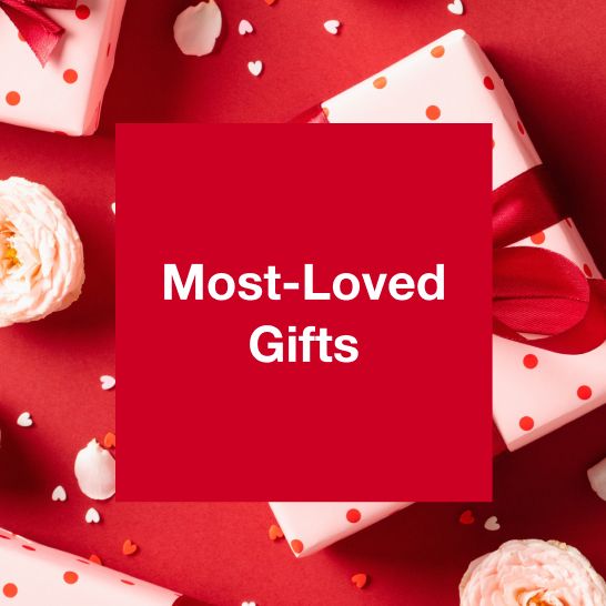 Pink background with white Little Valentine's Gifts text