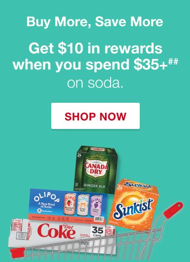 Buy more, save more. Get $10 in rewards when you spend $35+ on soda. Terms apply. Shop now