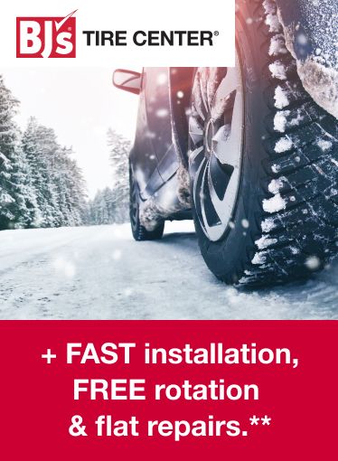 BJ's Tire Center. + Fast Installation, Free Rotation and Tire repairs.**