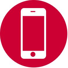 White Phone on Red Circle