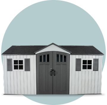 Picture: Shed with double doors on a white background